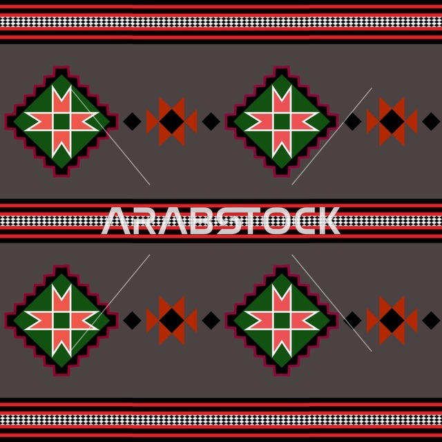 Traditional Arabic Sadu Pattern with Geometric Motifs