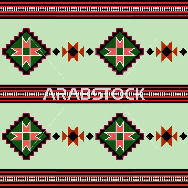 تصميم نمط سدو هندسي تقليدي زخرفة تراثية عربية