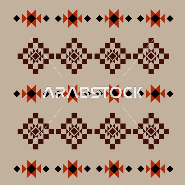 نمط السدو السعودي التقليدي بتصميم هندسي تراثي