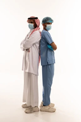Saudi Doctor and Nurse in Professional Posture