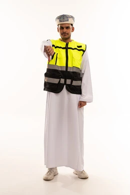 Omani Man in Safety Vest Giving Thumbs Down