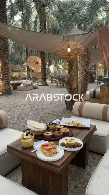 Traditional Breakfast Table at Palm Oasis Farm Medina