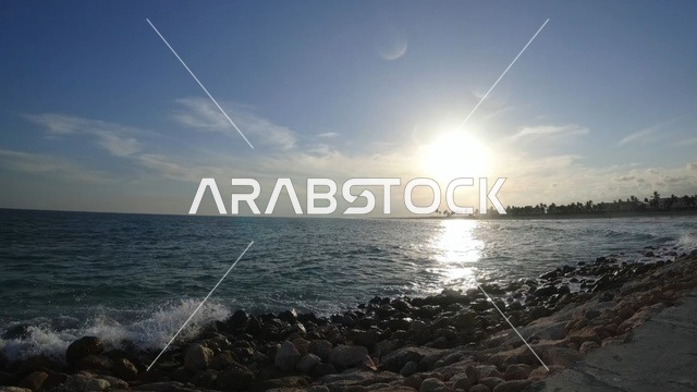 Salalah Beach Oman Sunset over Rocky Coastline