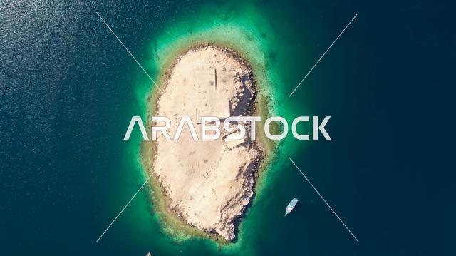 Aerial View Musandam Island Oman Turquoise Water