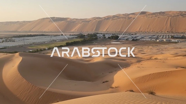 Liwa Desert Abu Dhabi Golden Sand Dunes Landscape