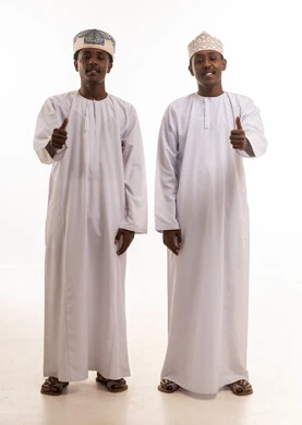 Two Omani Men in Traditional Dress Giving Thumbs Up