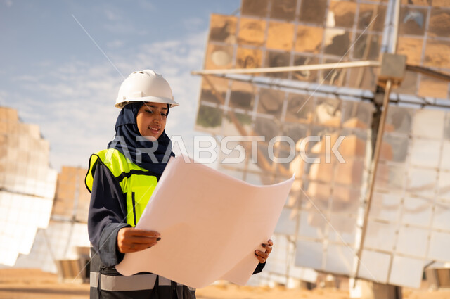 مهندسة سعودية في محطة طاقة شمسية