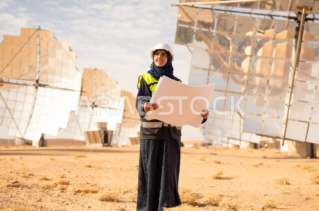 مهندسة سعودية في محطة طاقة شمسية