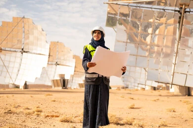 Saudi Female Engineer at Solar Power Plant