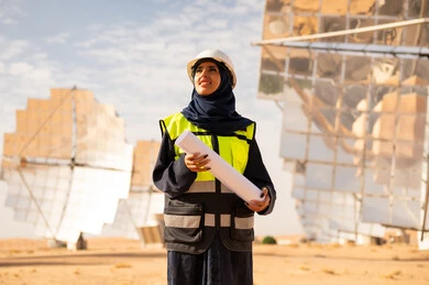 مهندسة سعودية في محطة طاقة شمسية