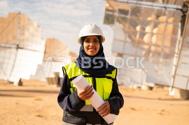 مهندسة سعودية في محطة طاقة شمسية