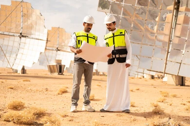 Arab Engineers at Desert Solar Power Plant