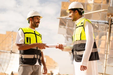 Saudi Engineers at Solar Power Plant Site