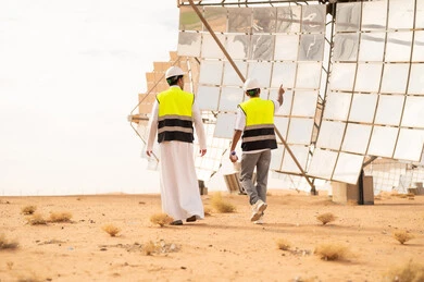 Arab Engineers Inspecting Saudi Solar Power Station