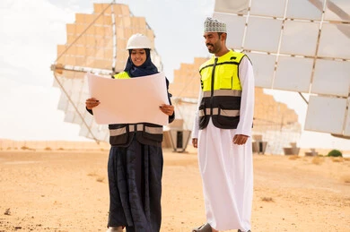 Omani Engineers at Desert Solar Power Plant