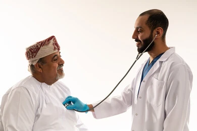 Omani Man Medical Examination with Arab Doctor