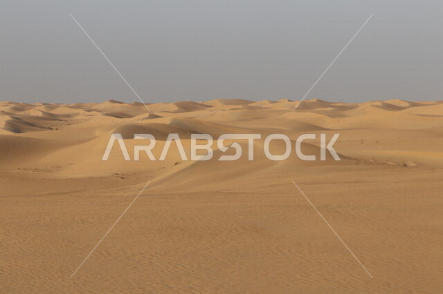صورة جمالية للكثبان الرملية الصحراوية بالمملكة العربية السعودية، الرمال الذهبية في صحراء السعودية، صحاري السعودية، مناطق صحراوية، جمال الطبيعة الصحراوية في المملكة العربية السعودية