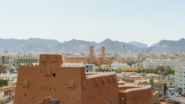 Traditional Mud Fortress Overlooking Hail City Skyline