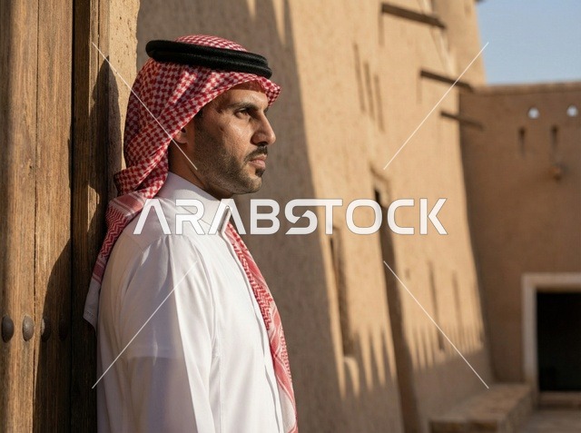 رجل سعودي بالزي التقليدي في الرياض القديمة