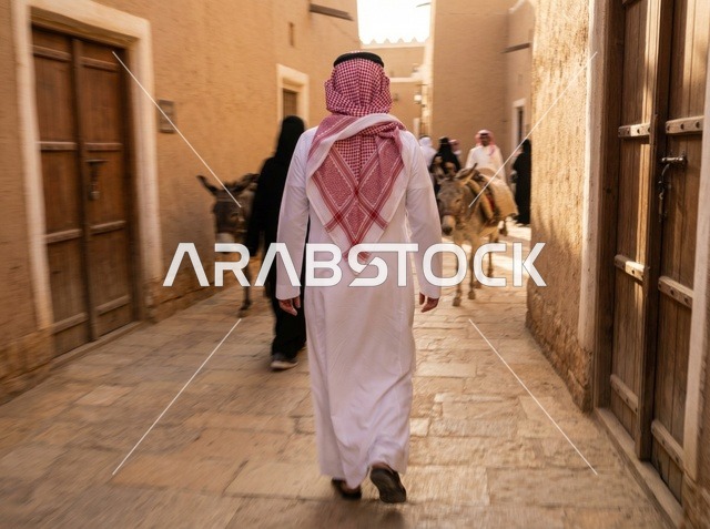 Saudi Man in Old Riyadh Traditional Heritage Alley