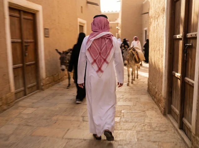 Saudi Man in Old Riyadh Traditional Heritage Alley