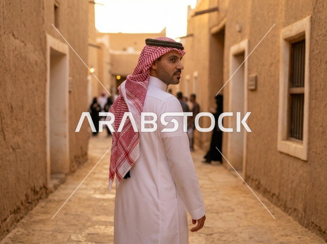 Saudi Man in Old Riyadh Historic Heritage Site