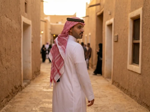 Saudi Man in Old Riyadh Historic Heritage Site