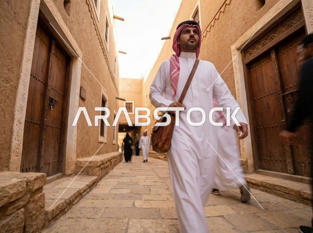 Saudi Man in Old Riyadh Historic Al-Turaif District