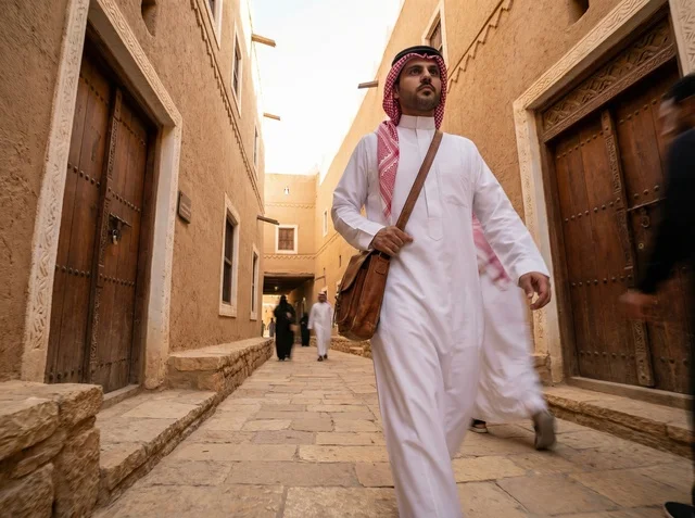 Saudi Man in Old Riyadh Historic Al-Turaif District