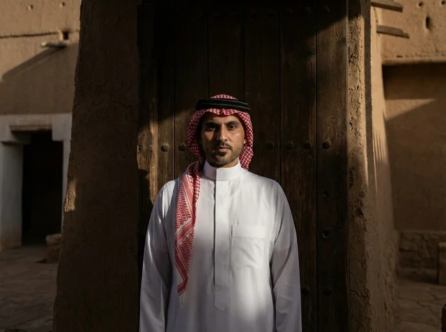 Saudi Man in Traditional Dress in Old Riyadh