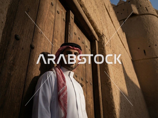 رجل سعودي بالزي التقليدي في الرياض القديمة