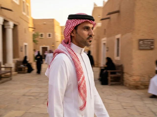 Saudi Man in Traditional Dress at Historic Diriyah Riyadh