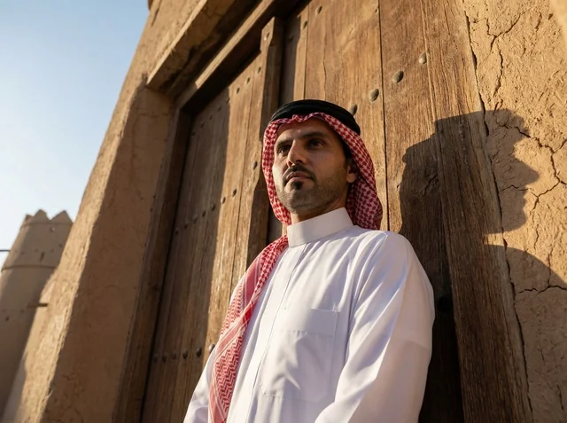 Saudi Man in Old Riyadh Traditional Heritage Site