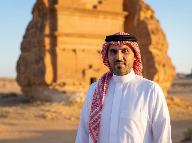 Saudi Man in Old Riyadh at Historical Site