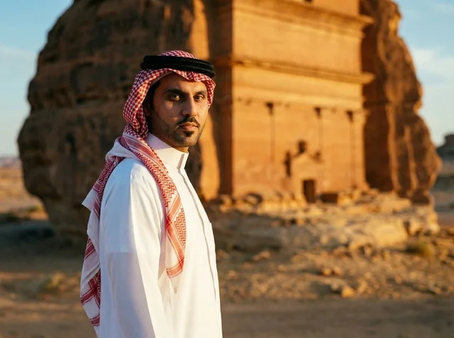 Saudi Man in Old Riyadh at Heritage Site