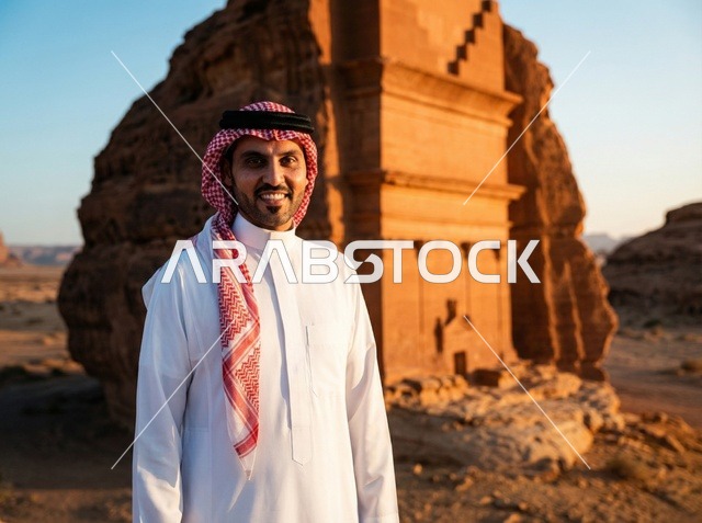 Saudi Man in Old Riyadh at Historical Site