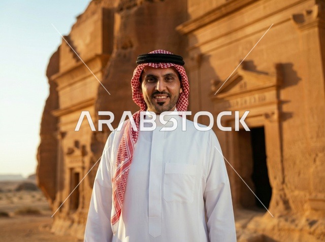رجل سعودي في المواقع التراثية القديمة بالرياض القديمة