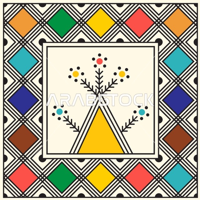 نقش السدو السعودي التقليدي والزخارف الهندسية