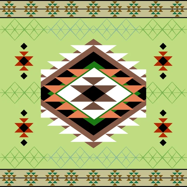 نقش سدو سعودي تقليدي بأشكال هندسية