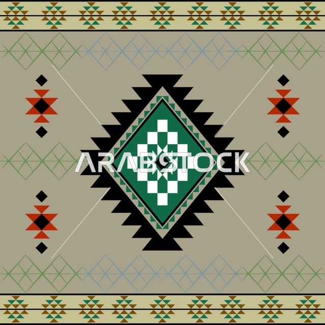 نقش سدو سعودي تراثي بتصميم هندسي