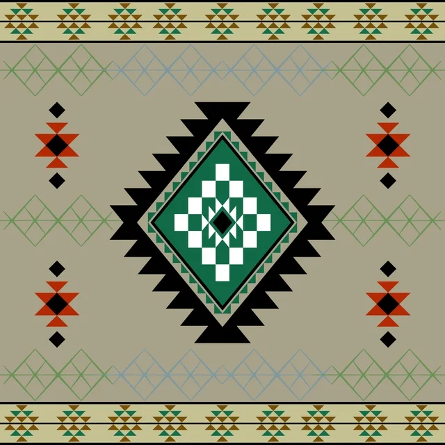 نقش سدو سعودي تراثي بتصميم هندسي