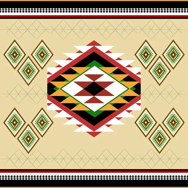 نقش سدو سعودي تقليدي بتصميم هندسي وتراثي للمملكة