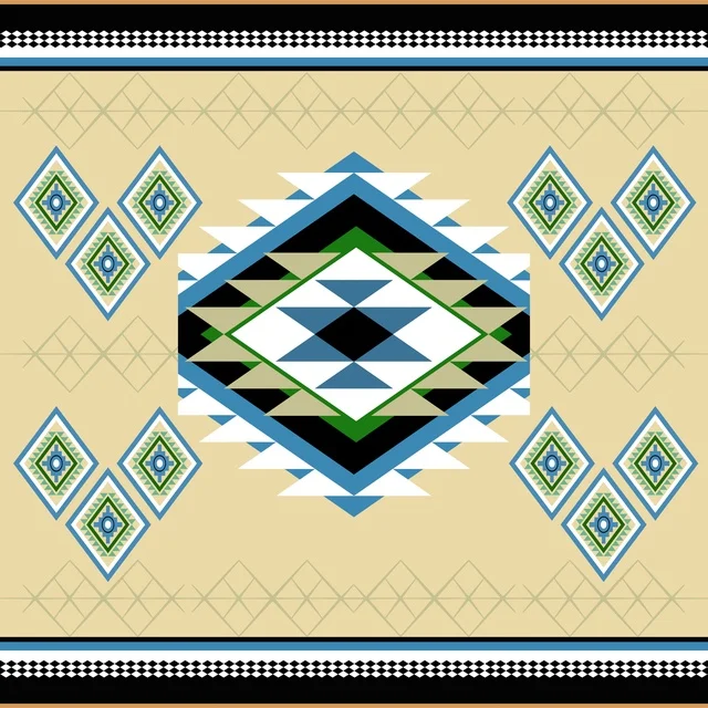 نقش سدو سعودي تراثي بتصميم هندسي تقليدي