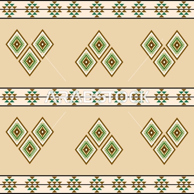 نقش سدو سعودي تراثي بنمط هندسي