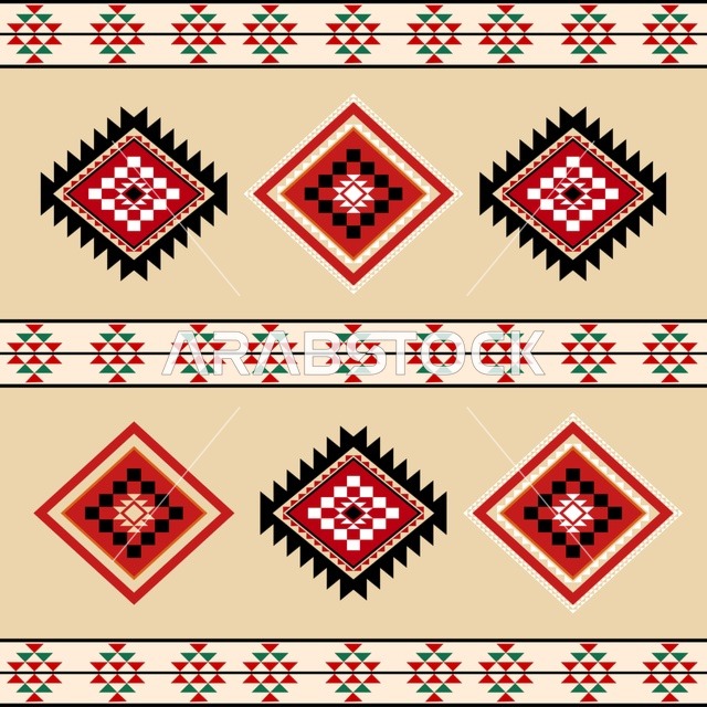 Traditional Saudi Sadu Geometric Pattern Vector