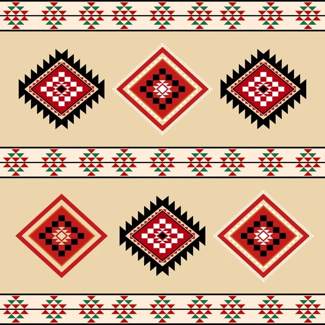 نقش السدو السعودي التراثي بتصميم هندسي