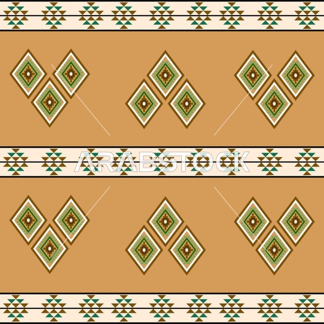 نقش السدو السعودي التراثي والزخارف الهندسية