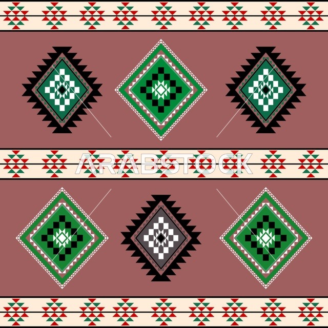 نقش السدو التراثي السعودي الهندسي