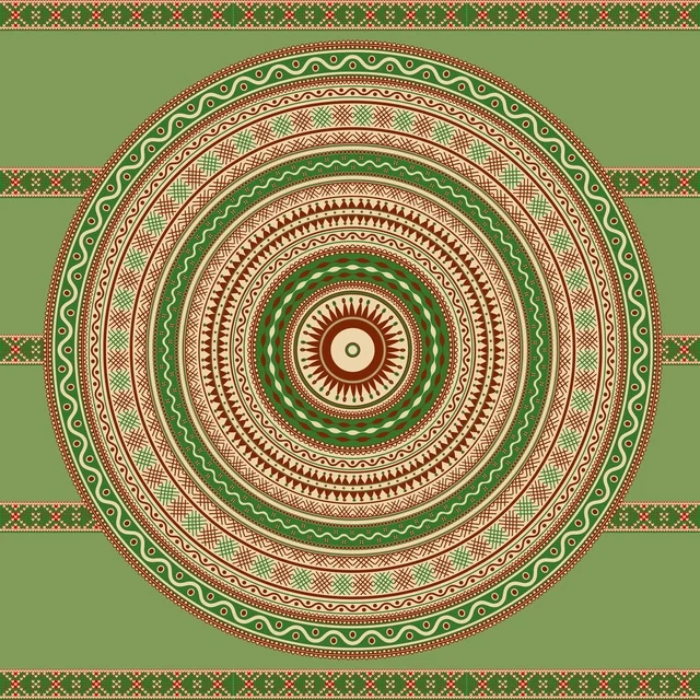 نقش تراثي سعودي سدو بتصميم دائري