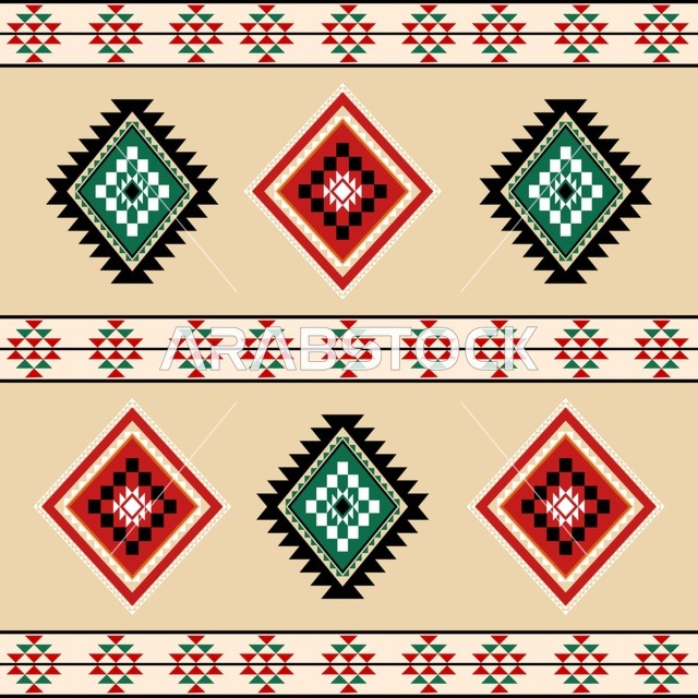 Traditional Saudi Sadu Heritage Geometric Weaving Pattern